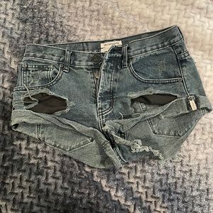One Teaspoon Black Denim Shorts